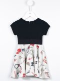 printed bow detail dress