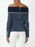 off-shoulder striped shirt