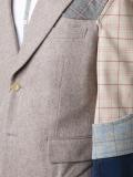 plaid contrast sleeve blazer