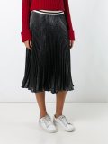 metallic effect pleated skirt