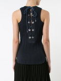 ribbed lace-back vest top