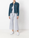 stripe flared trousers