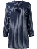 tied neck striped tunic