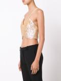 sequined cropped slip top