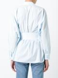 belt pleated shirt