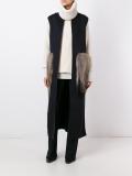 bicolour long vest