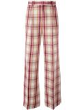 plaid straight trousers