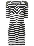 shoulder detail striped dress