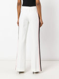 contrast panel flared trousers