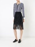embellished collar striped shirt