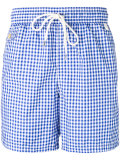 gingham print swim shorts