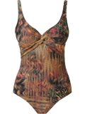 printed open back swimsuit