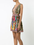 printed plunge dress