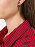 double charm stud and drop earring