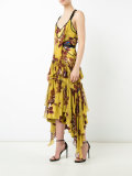 printed ruffled dress