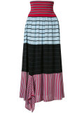 striped A-line skirt