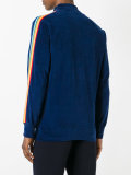 rainbow trim sleeve bomber jacket