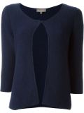 garter stitch puff sleeve cardigan