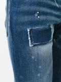 Slim bleached patchwork jeans