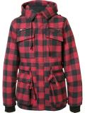 checked hooded coat