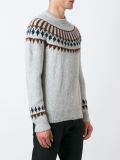neck intarsia jumper