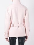 off-centre fastening belted jacket
