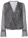 patterned v-neck blouse