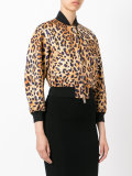 leopard print bomber jacket