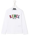 ‘rebel’缝饰T恤
