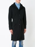 belted hooded coat