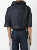 three-quarters cropped denim jacket
