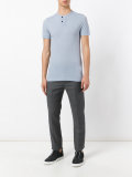 collarless polo shirt 