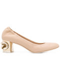 metallic-heel pumps