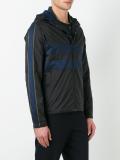 striped detail hooded jacket