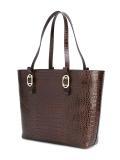 embossed crocodile effect tote