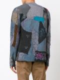collarless zipped jacket