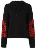 patched sleeves hoodie