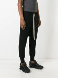 drop-crotch track pants