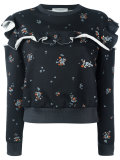 cut-out detail ruffled sweatshirt