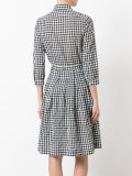 checked flared shirt dress