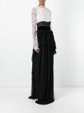 monochrome long length evening dress