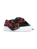 tartan bow slip-on sneakers