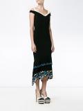 off-shoulder embroidered dress