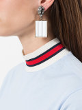 strass rectangular earrings