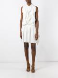 ruffled embroidered trim dress