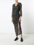 lateral slit gathered dress