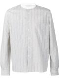 striped band collar shirt