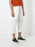 drop-crotch cropped trousers