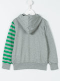 striped hooded zip-up sweatshirt