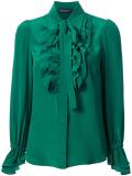 ruffled detailing sheer shirt